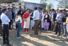 कार्यक्रम स्थल का अधिकारियों के साथ कलेक्टर ने किया निरीक्षण